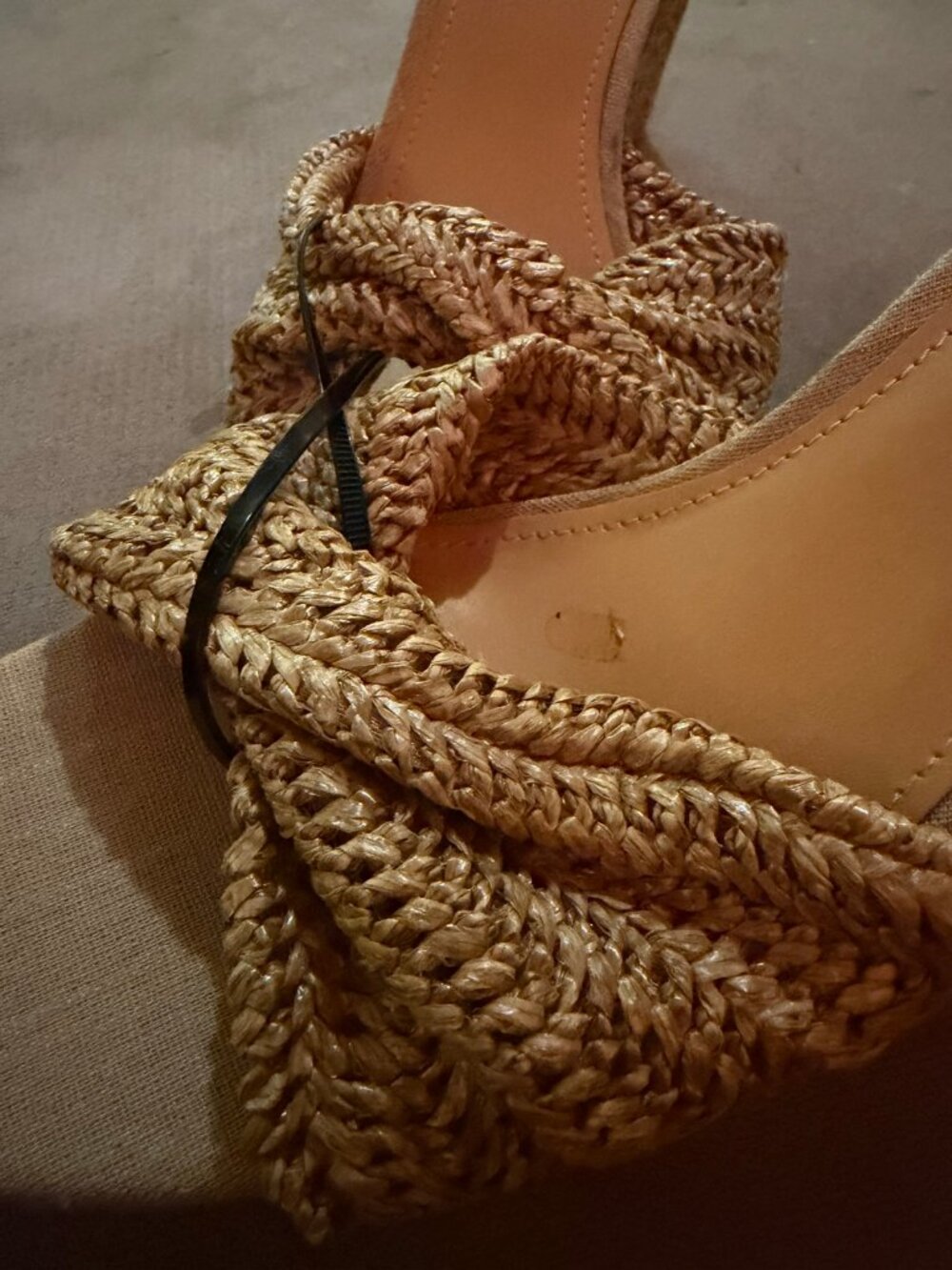 Nine West Raffia Criss-Cross Wedge Mules | Jute Wedge Sz 9M